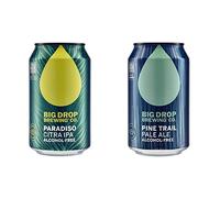 Big Drop Brewing- Paradiso Citra IPA Cans 0.5% - Non Alcoholic Beer (Gluten Free) 12 x 330ml & - Pine Trail Pale Ale Cans - Alcohol Free (Gluten Free) 12 x 330ml