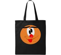 Big Dumb Circle Face Natural Ecological Cotton Tote Bag Black