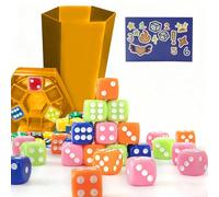 Big Dumpster Dice Games, Fast Paced Family Games for 2-6 Players,80 Pcs Colorful Dumpster Dice with Box Set for Tabletop, Travel, Birthday Party, Bar, Stacking, Family Camping (yellow)