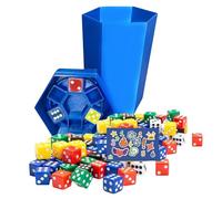 Big Dumpster Dice Games, Fast Paced Family Games for 2-6 Players,80 Pcs Colorful Dumpster Dice with Box Set for Tabletop, Travel, Birthday Party, Bar, Stacking, Family Camping (blue)
