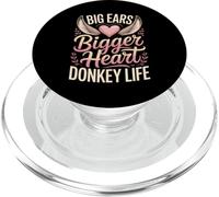 Big Ears Bigger Heart Donkey Life Funny Donkey Saying PopSockets PopGrip for MagSafe