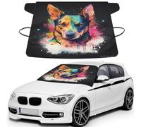 Big Ears Dog Print Car Windshield Cover For Ice And Snow Universal Fit For Most Cars Multifuntional Ice Protector Keep Snow Frost Off