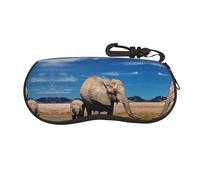 Big Ears Elephant Portable Zipper Eyeglasses Case, Sunglasses Case Box Protector For Men & Women Or Children