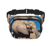 Big Ears Elephant Print Waist Pack Fanny Pack Belt Bag for Men Women,Waterproof Adjustable Strap 3 Pockets for Outdoor Travel