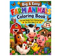 Big & Easy Farm Animals Coloring Book: Fun and Simple Farm Coloring Pages for Kids Ages 3-6