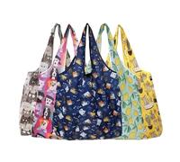Big Eco-Friendly Folding Shopping Bag Reusable Portable Shoulder Handbag Travel Grocery Fashion Pocket Tote Heavy Storage Bags(Blue)