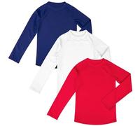 BIG ELEPHANT 3 Pack Kids Rash Guard Swim Shirt UPF 50+ Long Sleeve Rashguard Swimwear Surf Tops Sun Protection for Boys Girls