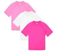 BIG ELEPHANT 3 Pack Kids Short Sleeve Rash Guard Shirt UPF 50+ Protection Swimwear Quick Dry Swim Tee Youth Rashguard