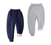 BIG ELEPHANT Boys Girls Fleece Lined Sweatpants, Youth Soft Cotton Athletic Jogger, Kids Basic Active Pants with Pockets