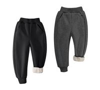 BIG ELEPHANT Boys Girls Fleece Lined Sweatpants, Youth Soft Cotton Athletic Jogger, Kids Basic Active Pants with Pockets