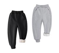 BIG ELEPHANT Boys Girls Fleece Lined Sweatpants, Youth Soft Cotton Athletic Jogger, Kids Basic Active Pants with Pockets