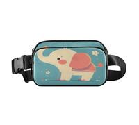 Big Elephant Pale Green Stylish Waist Pack Crossbody Bag for Men Women Waterproof Crossbody Belt Bag with Adjustable Strap for Travel Vacation Running, Aesthetic Fighting Fish, One Size