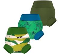 BIG ELEPHANT Reusable Baby Swim Diapers - Adjustable, Easy-Wash Swimming Diaper 3pcs - Soft, Breathable, Waterproof Swim Wear for Boys, 12-24 Months