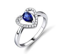 Big Engagement Rings for Womens, White Gold Ring Love Wedding Band 0.55 ct Tanzanite Diamond Ring for Girlfriend Gifts Size N 1/2 (White Gold)