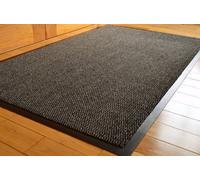 BIG EXTRA LARGE GREY AND BLACK BARRIER MAT RUBBER EDGED HEAVY DUTY NON SLIP KITCHEN ENTRANCE HALL RUNNER RUG MATS 120X180CM (6X4FT) by RUGS 4 HOME