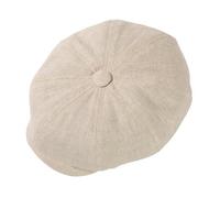 Big Extra Large Heads Men's Classic Beige 100% Linen Gatsby Hat Breathable Cooling Lightweight Paperboy Flat Cap L/XL
