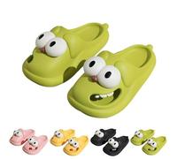 Big Eye Dog Slippers for Women Men, Tongue Kiss Slippers Couples, Tongue Fun Cartoon 3D Kissing Slipper (Green, M, Adult, Women, 6, Numeric Range, UK Footwear Size System, 6.5, Medium)