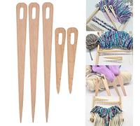 Big Eye Knitting Needles, 5Pcs Wooden Weaving Crochet Needle Hand Loom Stick Fork Eye Needle for Tapestry Weaving Loom Tool Crafters Crafters DIY Enthusiasts