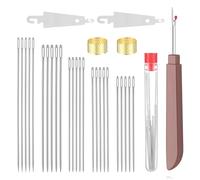 Big Eye Steel Needles Set，31Pcs Needles Thread Hand Repair Tools, 5 Size Stainless Steel Sewing Needle Kit, Portable Sewing Needle Kit for DIY Stitching Crafts, Quilting