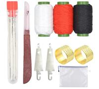 Big Eye Steel Sewing Needles Kit, 34 Piece Needle Repair Tool - Long & Thin Handmade Quilting & Sewing Needles Kit for DIY, Portable, Easy-Thread (34PCS)