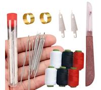 Big Eye Steel Sewing Needles Kit, 37 Piece Hand Sewing Needle Sewing Tool Set, Portable DIY Hand Made Craft Set, Multi-Purpose Needle and Thread Kits (1Set)