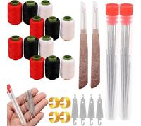 Big Eye Steel Sewing Needles Kit, 37PCS Sewing Tool Set, Needles Thread Hand Repair Tools, Stainless Steel Sewing Needles Set, for Beginners & Daily Use (2 Set)