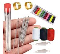 Big Eye Steel Sewing Needles Kit, 37pcs Sewing Tool Set, Portable Needles Thread Hand Repair Tools, Multi Purpose Needle and Thread Kit, Sewing Working Kit for Beginners, Easy Handling (1PCS)