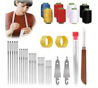 Big Eye Steel Sewing Needles Kit - 39pcs Sewing Tool Set, Needles Thread Hand Repair Tools,Multi-Size Stainless Steel Needles for DIY Repairs, Embroidery & Beginners