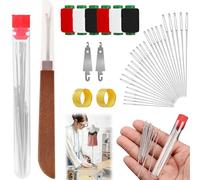 Big Eye Steel Sewing Needles Kit, Stainless Steel Hand Sewing Needles Set with 34/36/37pcs Needles, Big Eye Hand Needles Set for Embroidery, Quilting & Repairs (37PCS)