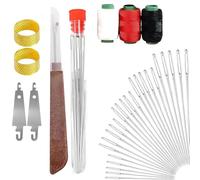 Big Eye Steel Sewing Needles Kit, Stainless Steel Hand Sewing Needles Set with Large Eye, Durable Repair Tools for Beginners & DIY Sewing, Quilting and Craft Projects (34PCS)