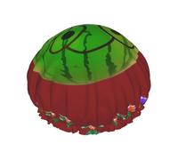 Big Eye Watermelon One Size Shower cap with double layer waterproof fabric, suitable for bathing and skin care