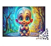 Big-eyed Baby 1000 Piece Thick Cardboard Jigsaw Puzzle Solo Challenging Educational Single Player for Adults Enthusiasts Office Break Baby Praying for Blessings Puzzle 70x50cm/1000pcs