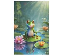 Big Eyed Frog Jigsaw Puzzles for Adults 1000 Pieces Puzzle Brain Teaser And Children Premium Quality Wooden （78×53cm）