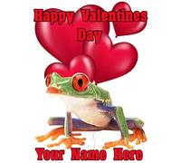 Big Eyed Frog tv30 Fun Cute Valentine' s Day Card A5 Personalised Greeting Card