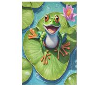 Big Eyed Frog Wooden Puzzles for Adults,1000 Piece,Jigsaw Puzzle for Teens Brain Challenge （78×53cm）