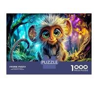 Big-eyed Monkey Challenging 1000 Piece Jigsaw Puzzle, Primate Decorative Game Gifts for Families And Boys Girls 52x38cm/1000pcs