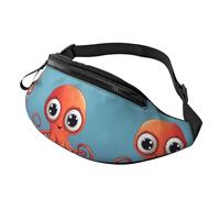 Big-Eyed Red Octopus Fanny Pack for Men Women, Fashion Festival Fanny Pack, Travel Sport Walking Waist Bag