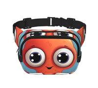 Big-Eyed Red Octopuswaist Bag for Men Women - Adjustable Double Fanny Pack for Travel, Sports, and Daily