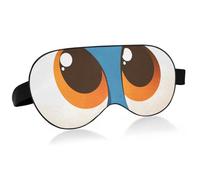 Big Eyes Dark Blue Cartoon Travel Essential Sleep Eye mask with Elastic Adjustable Band Blackout Cozy Travel Eye mask Train
