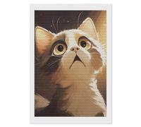 Big Eyes Look Up Diamond Art Kits for Adults 8"x12" DIY Diamond Painting Kit for Beginners Gem Art Painting with Round Full Drill Diamonds DIY Paint Paintings for Home Wall Decor Gift