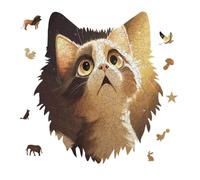 Big Eyes Look Up Jigsaw Puzzle 175PCS Wolf Head Design Puzzle Wooden Jigsaw Puzzles for Adults Families