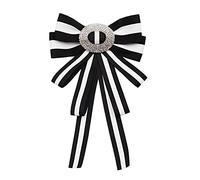 Big Fabric Bow Tie Brooches for Girl Women Fashion jabot collar brooch pins fashion PreTied Neck Tie Bow Tie Shirt Corsage Neck Tie(SR101), 15*23cm/5.5*9 inches, crystal rhinestone diamond ribbon