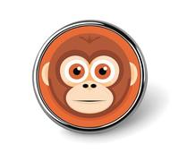 Big Face Monkey Round Lapel Pins for Men Women Metal Button Pin Fashion Personalized Brooch Pins for Men Suits Cute Brooch Badge for Backpack Clothing Hat Bag Decoration