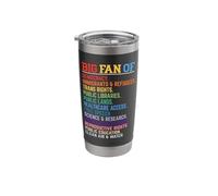 Big Fan of Democracy Trans Rights Public Libraries Equality Stainless Steel Insulated Tumbler