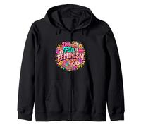 Big Fan of Feminism Floral Human Rights Feminist Equality Zip Hoodie