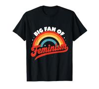 Big Fan of Feminism Rights -Retro Rainbow T-Shirt