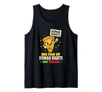 Big Fan of Human Rights and Pizza Funny Activist Tank Top