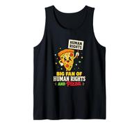 Big Fan of Human Rights and Pizza Funny Pizza Lover Tank Top