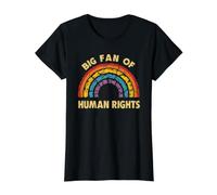 Big Fan of Human Rights Equality Social Retro Value Graphic T-Shirt, Women, Black, M