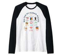 Big Fan of Human Rights | Freedom for All Equality Design Raglan Baseball Tee